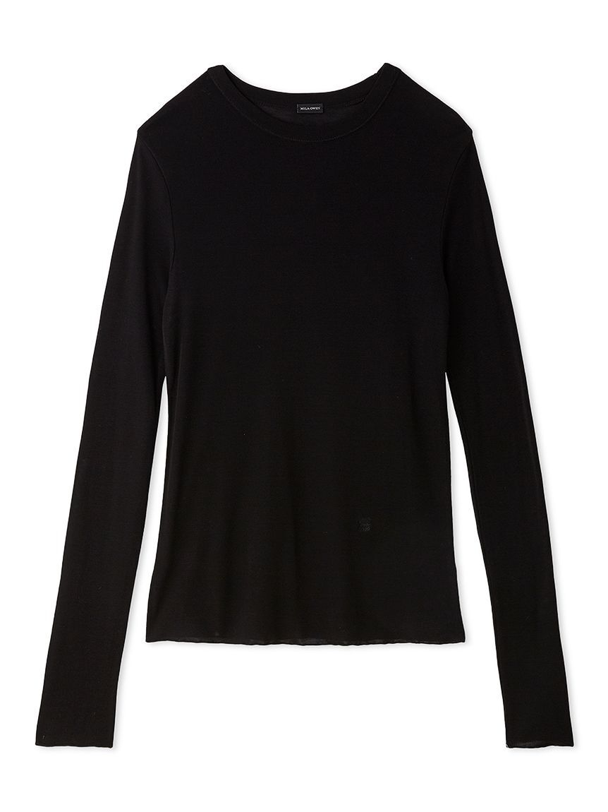 Mila Owen「シルクブレンドシアーロングTシャツ」|Tシャツ・カットソー|BLK