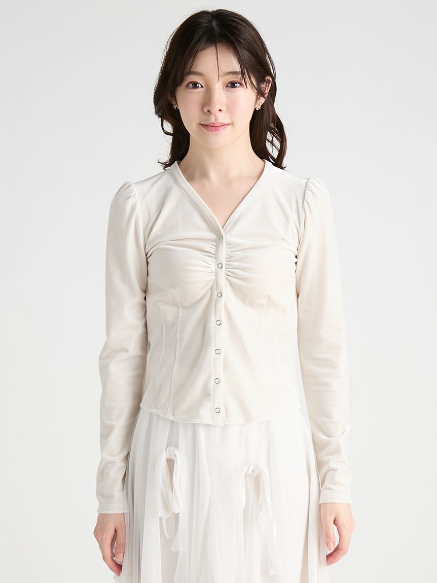 CELFORD「ベロアフロントギャザートップス」|Tシャツ・カットソー|