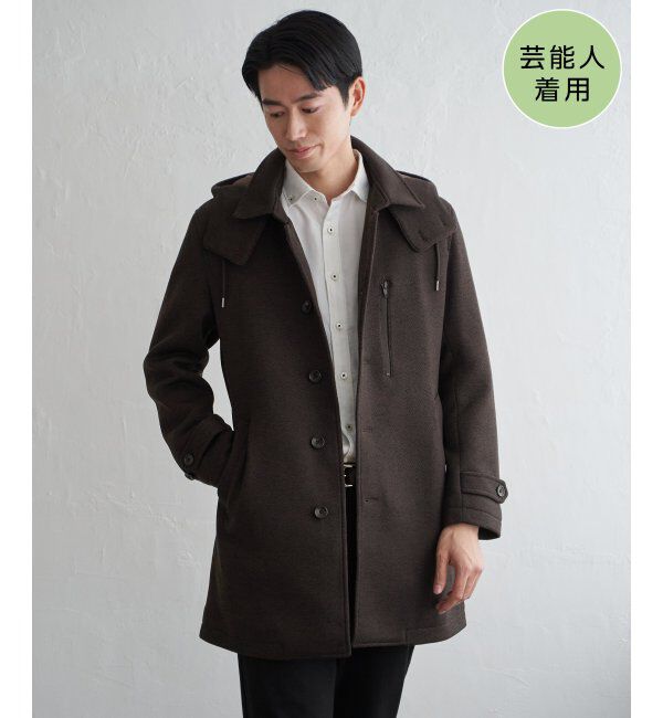 IKKA LOUNGE「ウールライクニットステンカラーコート」|その他|ブラウン