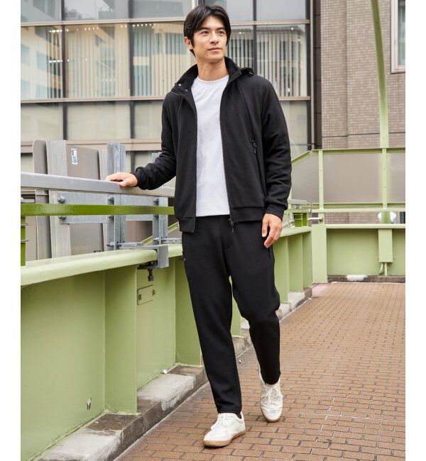 ikka「Wフェイス鹿の子2wayZIPパーカー」|カーディガン|