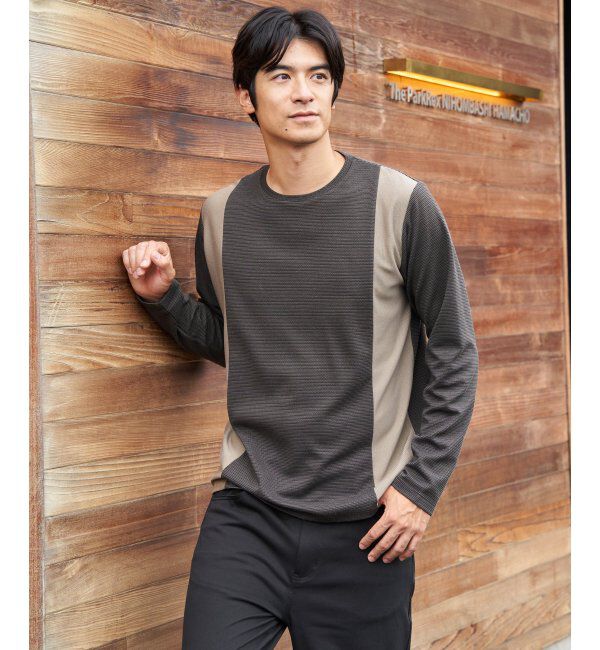 ikka「ＷフェイスリップルキリカエロンＴ」|Tシャツ・カットソー|