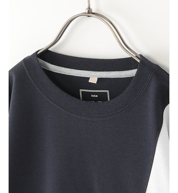 ikka kids「ポンチ異素材ブロックスロンT（120~160cm）」|Tシャツ・カットソー|