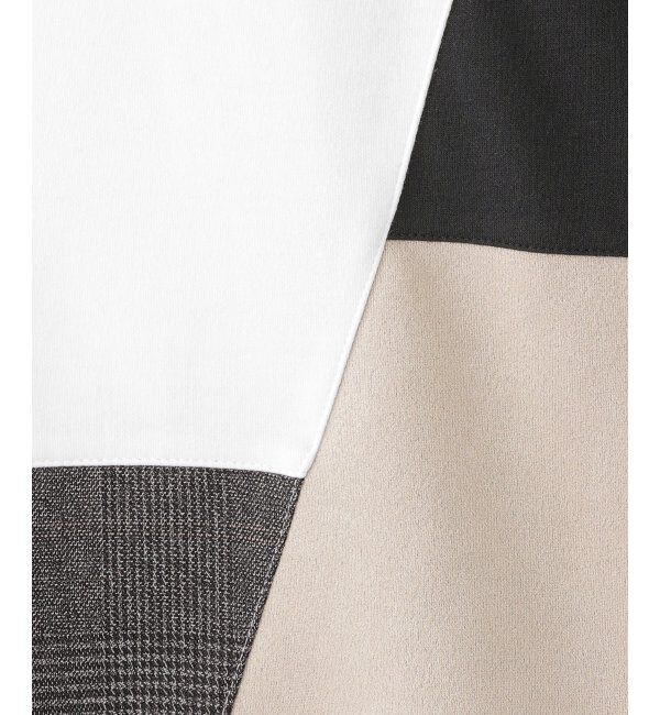 ikka kids「ポンチ異素材ブロックスロンT（120~160cm）」|Tシャツ・カットソー|