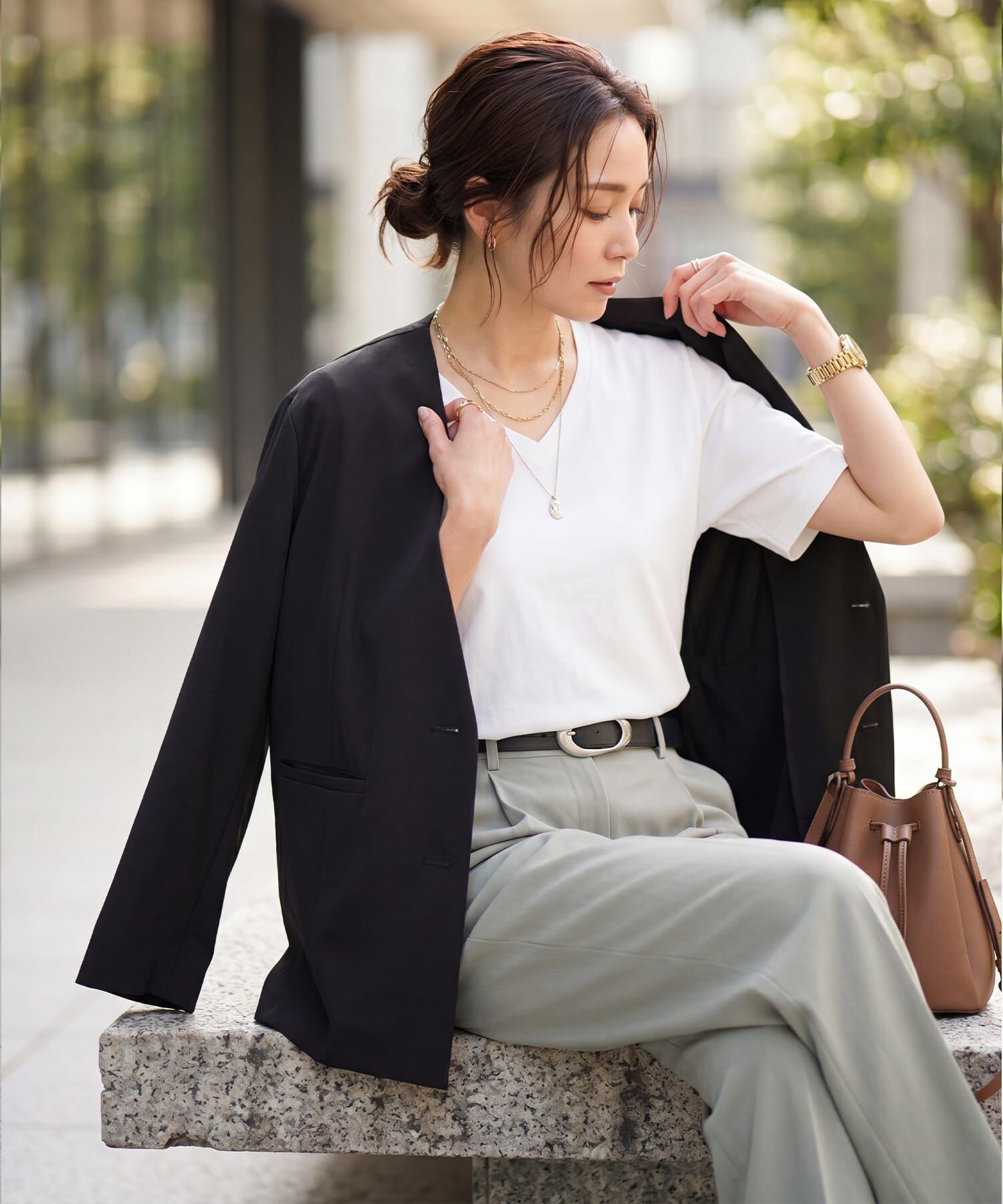 STYLE DELI「【ものづくりJAPAN】DIORAMAシルキースムース／VネックT」|Tシャツ・カットソー|