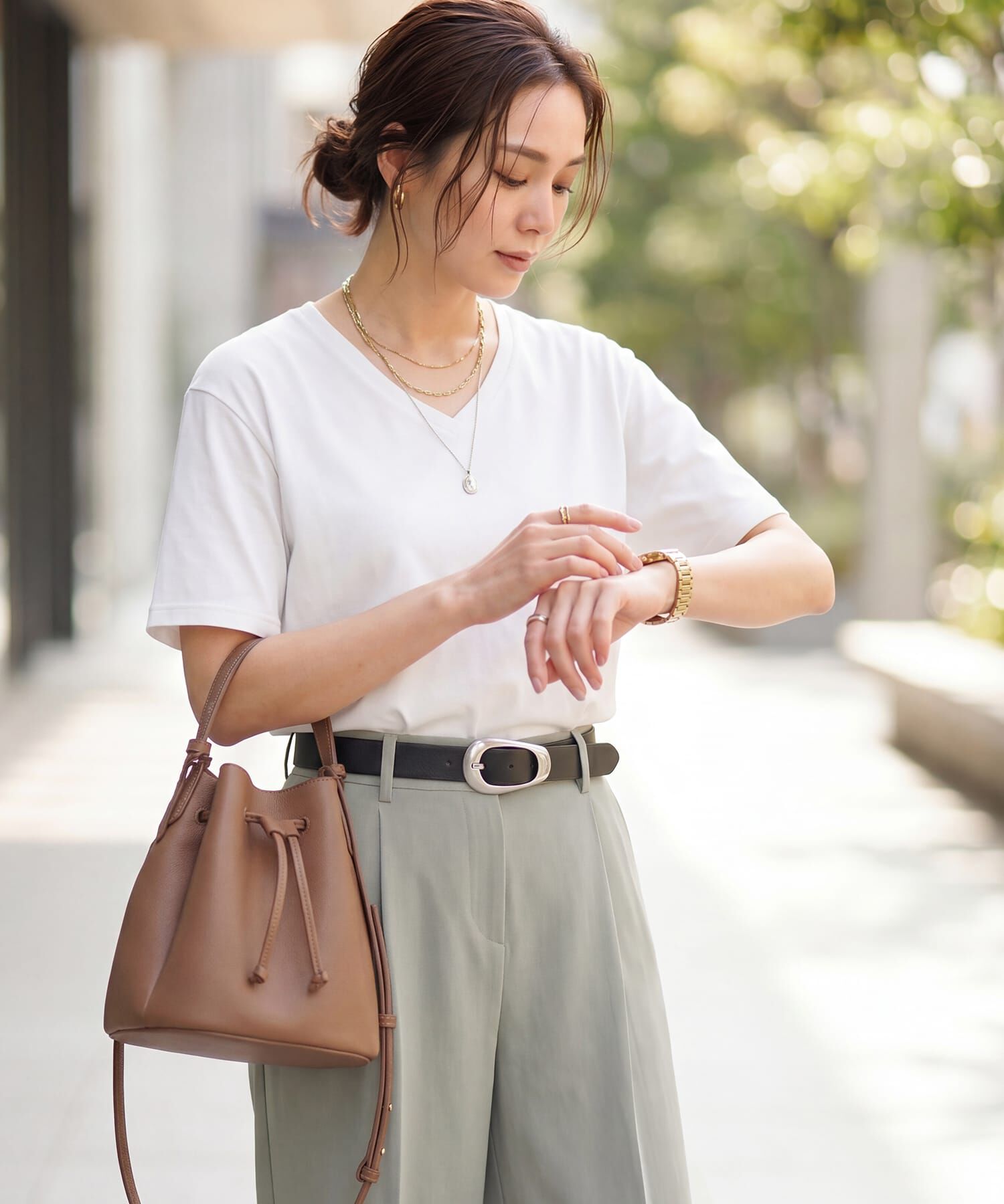 STYLE DELI「【ものづくりJAPAN】DIORAMAシルキースムース／VネックT」|Tシャツ・カットソー|