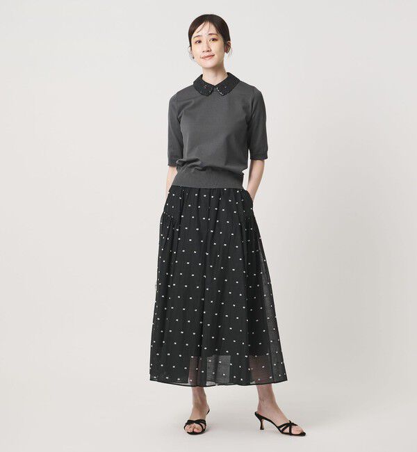 UNITED ARROWS 2トーン ドットジャガードスカート 2トーン ドット ジャガード フレアスカート（UNITED ARROWS）｜ルミネ