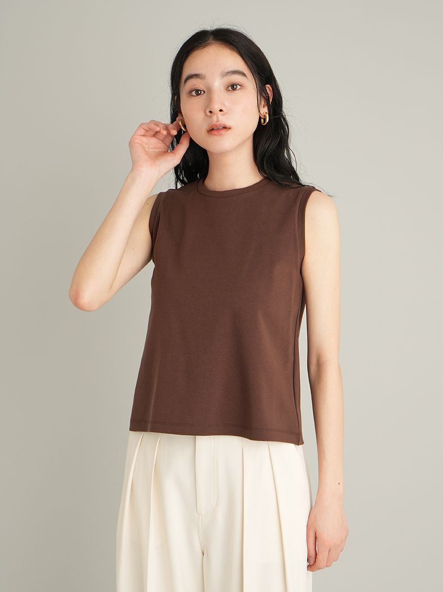 ウォッシャブル】クロシェニットキャミ×ノースリトップス（Mila Owen
