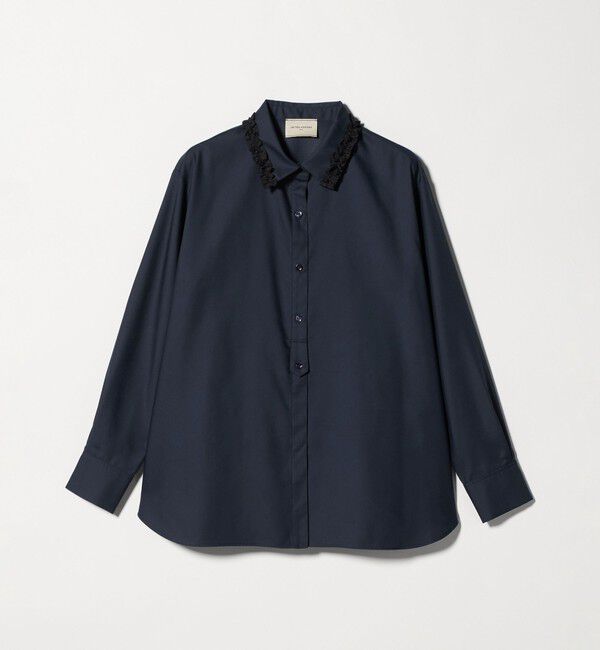 UNITED ARROWS「ミニフリルシャツ‐ウォッシャブル‐」|シャツ・ブラウス|NAVY