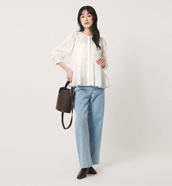 UNITED ARROWS「3Dフラワー ペプラム ブラウス ‐ウォッシャブル‐」|シャツ・ブラウス|