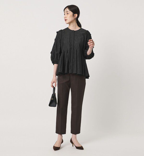 UNITED ARROWS「3Dフラワー ペプラム ブラウス ‐ウォッシャブル‐」|シャツ・ブラウス|