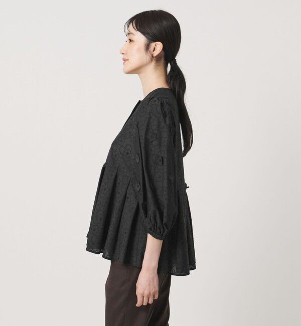 UNITED ARROWS「3Dフラワー ペプラム ブラウス ‐ウォッシャブル‐」|シャツ・ブラウス|