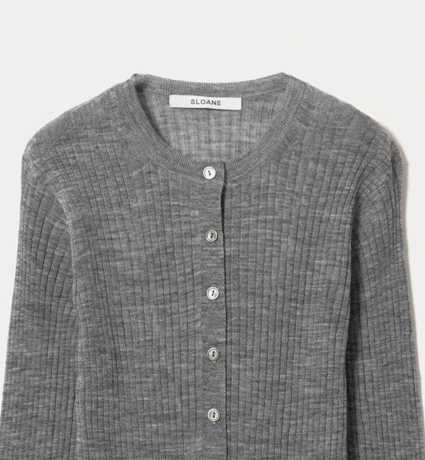 UNITED ARROWS「＜SLOANE＞16G リブ シアー カーディガン」|カーディガン|