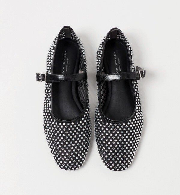 UNITED ARROWS green label relaxing「ビジューストラップ フラットシューズ」|ローファー|