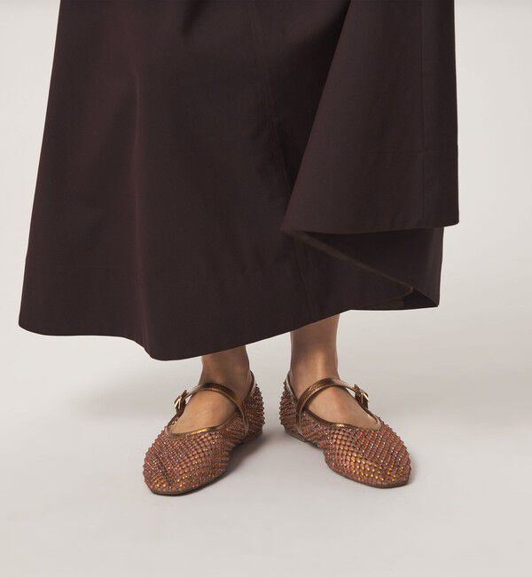 UNITED ARROWS green label relaxing「ビジューストラップ フラットシューズ」|ローファー|