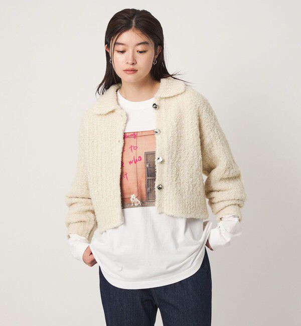 UNITED ARROWS green label relaxing「＜GLR_MINE＞フェザー ニット カーディガン」|カーディガン|