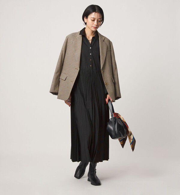 UNITED ARROWS green label relaxing「［size SHORT/TALLあり］ワッシャー プリーツ ロングスリーブ ワンピース」|ワンピース|
