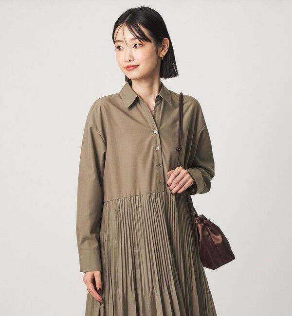 UNITED ARROWS green label relaxing「［size SHORT/TALLあり］ワッシャー プリーツ ロングスリーブ ワンピース」|ワンピース|