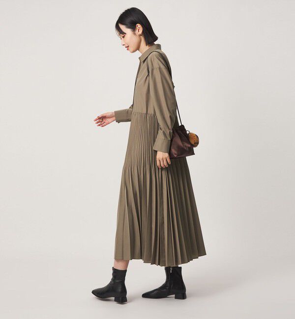 UNITED ARROWS green label relaxing「［size SHORT/TALLあり］ワッシャー プリーツ ロングスリーブ ワンピース」|ワンピース|