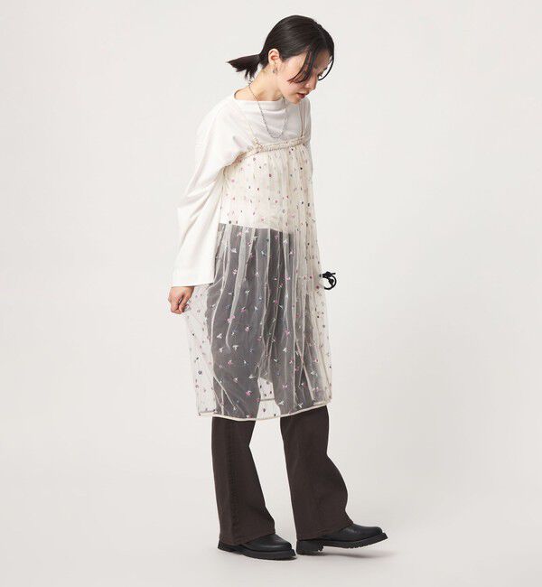 UNITED ARROWS green label relaxing「【WEB限定】＜at ease＞チュール シシュウ 2WAY スカート ワンピース」|その他|OFF WHITE