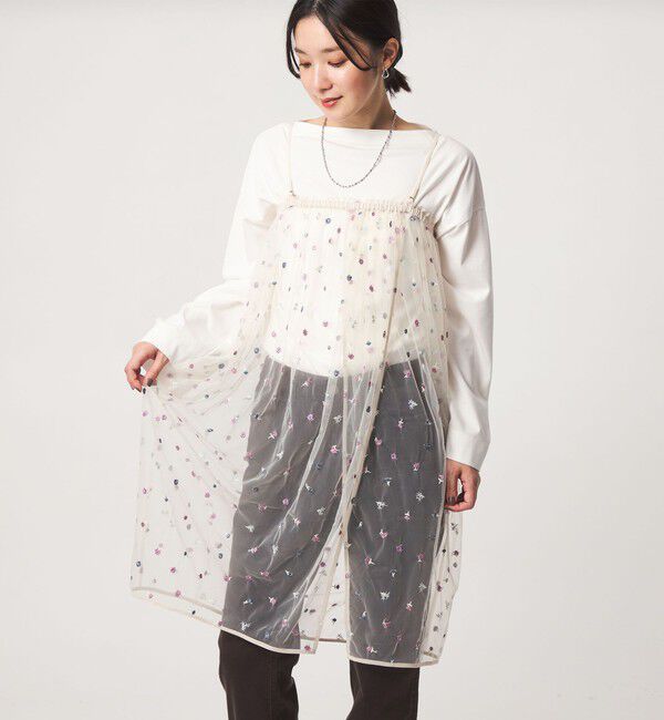 UNITED ARROWS green label relaxing「【WEB限定】＜at ease＞チュール シシュウ 2WAY スカート ワンピース」|その他|