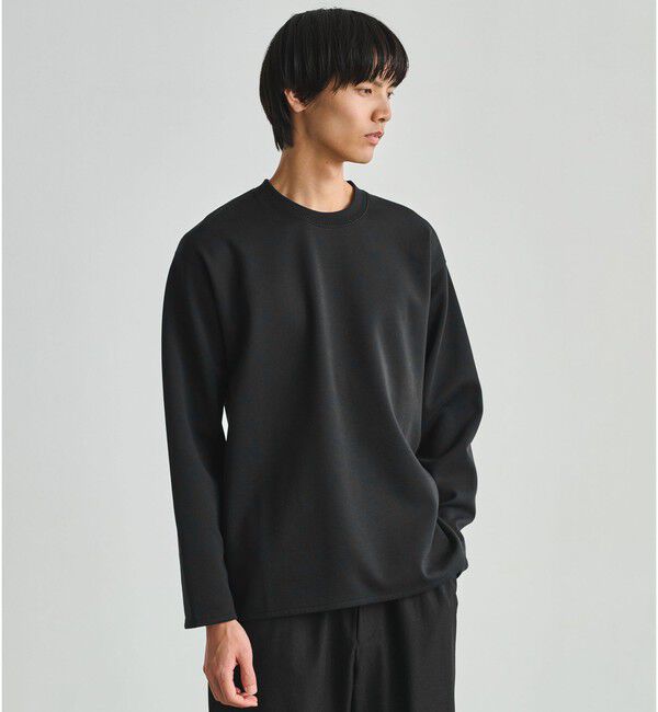 UNITED ARROWS green label relaxing「ダブルフェイス クルーネック 長袖 カットソー」|Tシャツ・カットソー|BLACK