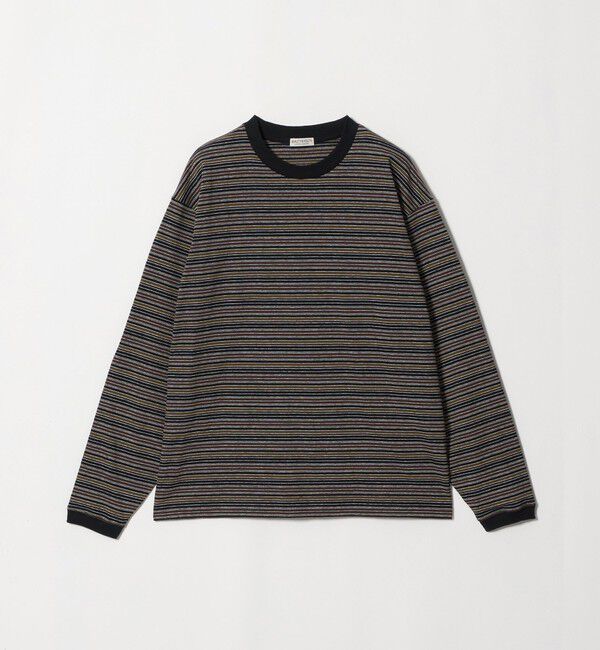 BEAUTY&YOUTH UNITED ARROWS「ラフィー マルチ ボーダー クルーネック カットソー」|Tシャツ・カットソー|DK.BROWN