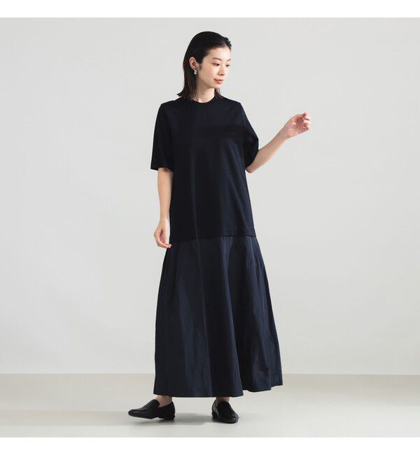 Demi-Luxe BEAMS 「タフタ コンビ Tシャツワンピース」|ワンピース|