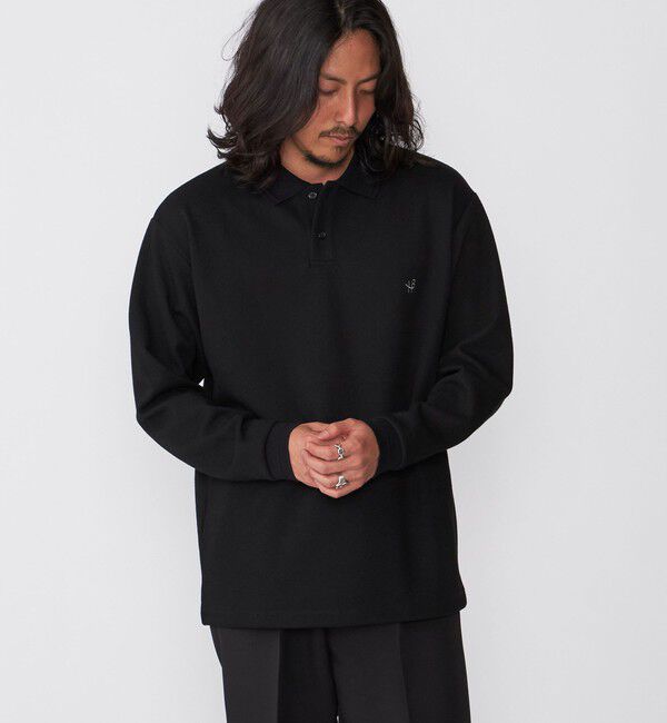 SHIPS「【WEB限定】SHIPS: ワンポイント ロゴ バーズアイ ロングスリーブ ポロシャツ」|ポロシャツ|