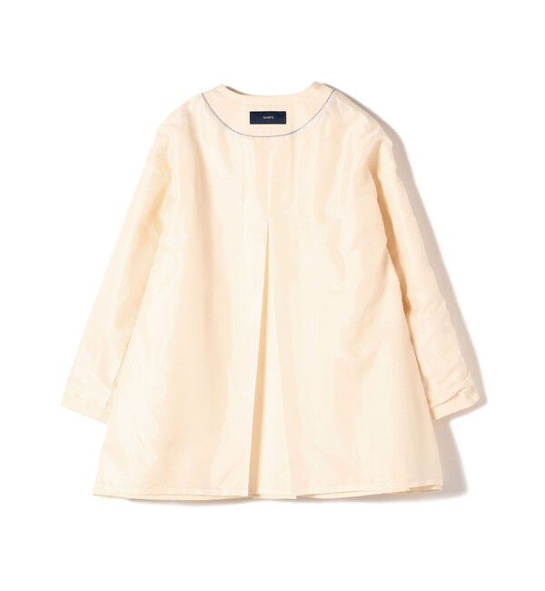 SHIPS for women「〈撥水加工/手洗い可能〉綿 ナイロン ギャバ ノーカラー ミディ コート 24SS ◇」|ノーカラーコート|