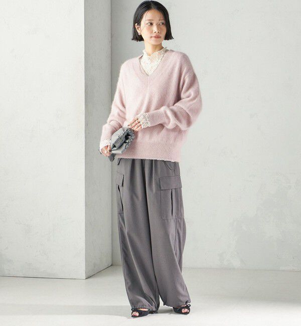 SHIPS for women「〈手洗い可能〉フラワー ストレッチ レース ハイネック トップス」|Tシャツ・カットソー|
