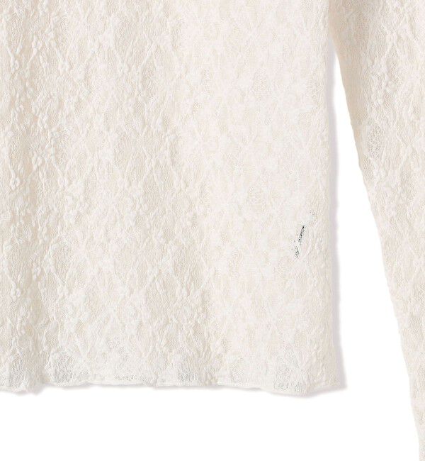 SHIPS for women「〈手洗い可能〉フラワー ストレッチ レース ハイネック トップス」|Tシャツ・カットソー|