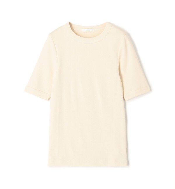 MACPHEE「シルキージャージー ハーフスリーブプルオーバー」|Tシャツ・カットソー|41 ライトベージュ