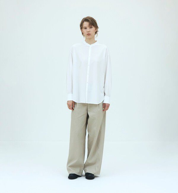 GALERIE VIE「シルキーコットン バンドカラーシャツ」|シャツ・ブラウス|