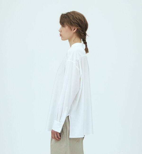 GALERIE VIE「シルキーコットン バンドカラーシャツ」|シャツ・ブラウス|