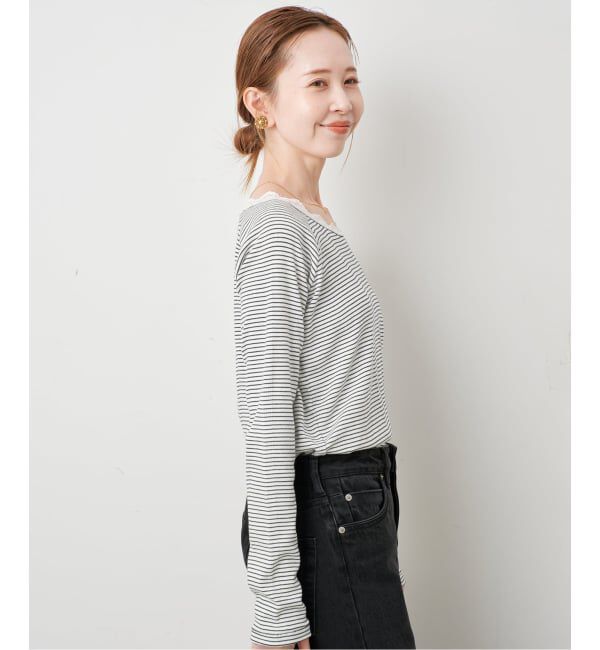 SLOBE IENA「《追加》miller/ミラー SLOBE別注 レースカットソー」|Tシャツ・カットソー|