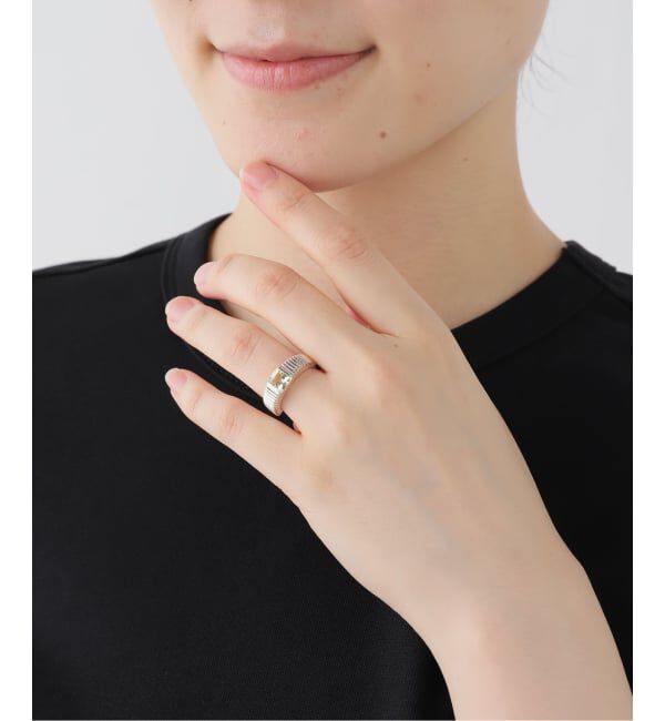 JOURNAL STANDARD「【VALENTINE /ヴァレンタイン】Fluted SQ Stone Ring (silver)」|リング|
