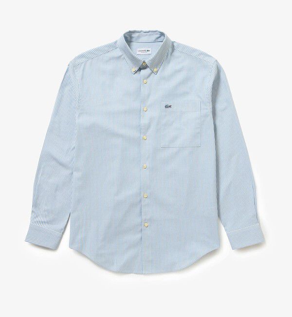 LACOSTE「イージーケア加工 ロンドンストライプ ストレッチボタンダウン長袖シャツ」|シャツ・ブラウス|