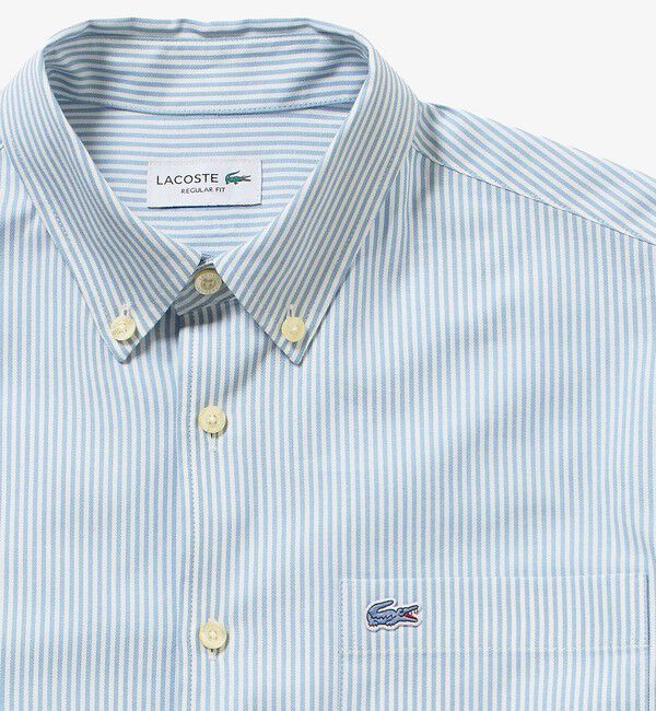 LACOSTE「イージーケア加工 ロンドンストライプ ストレッチボタンダウン長袖シャツ」|シャツ・ブラウス|
