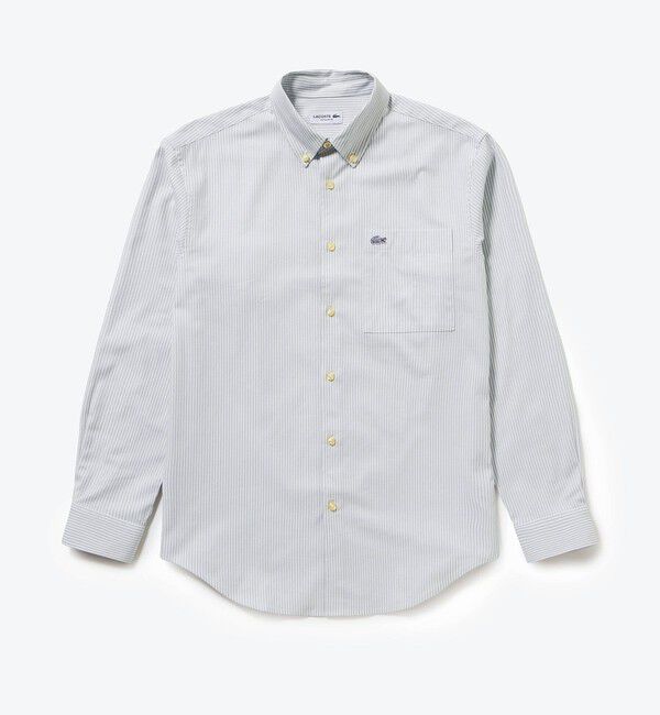 LACOSTE「イージーケア加工 ロンドンストライプ ストレッチボタンダウン長袖シャツ」|シャツ・ブラウス|