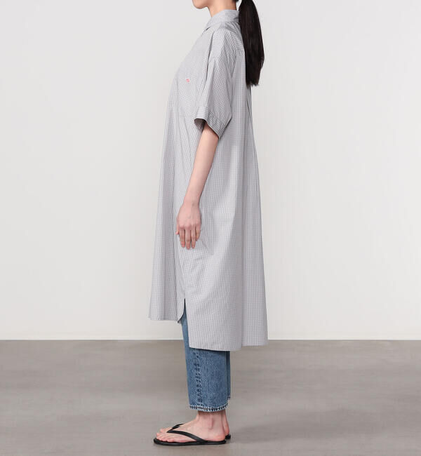 DANTON「DANTON | コットンポプリン 半袖シャツワンピース PLAID WOMEN」|ワンピース|