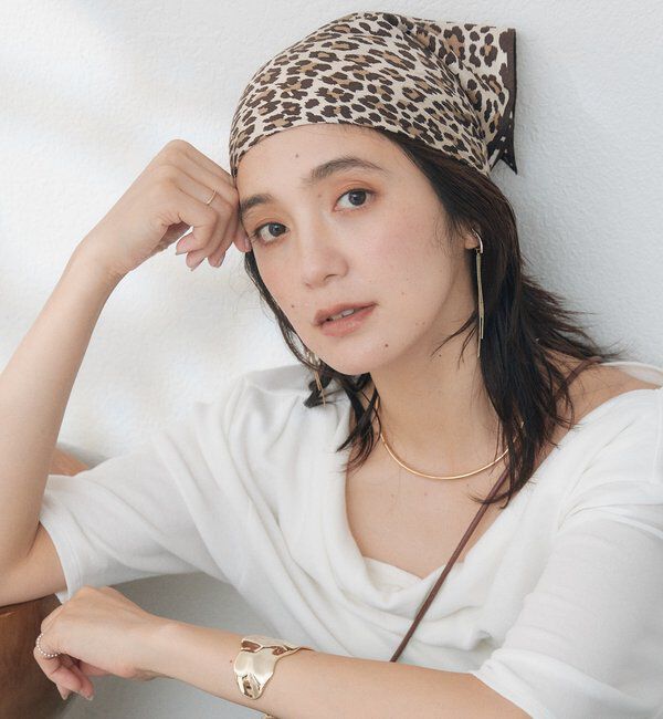  「レオパード柄シルクスカーフ」|バンダナ・スカーフ|