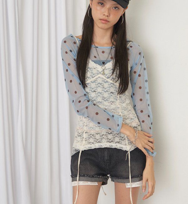  「【SLOPPY】パワーメッシュシアートップス（無地/ドット）」|Tシャツ・カットソー|