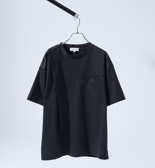 ABAHOUSE「TUCK＆SEAM コットンポンチ 半袖Tシャツ」|Tシャツ・カットソー|ブラック