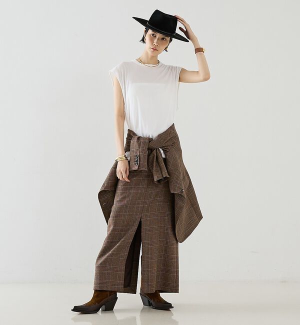 The Store by C' 「【COCUCA】スリットチェックスカート」|スカート|