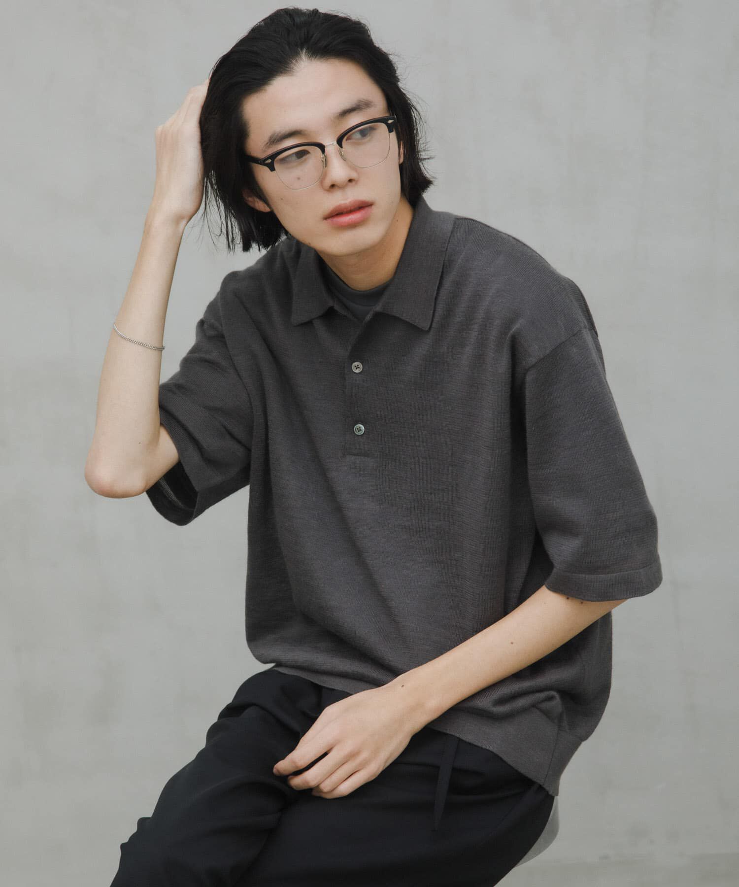 URBAN RESEARCH DOORS「Ramie High Gauge KnitPolo」|ポロシャツ|