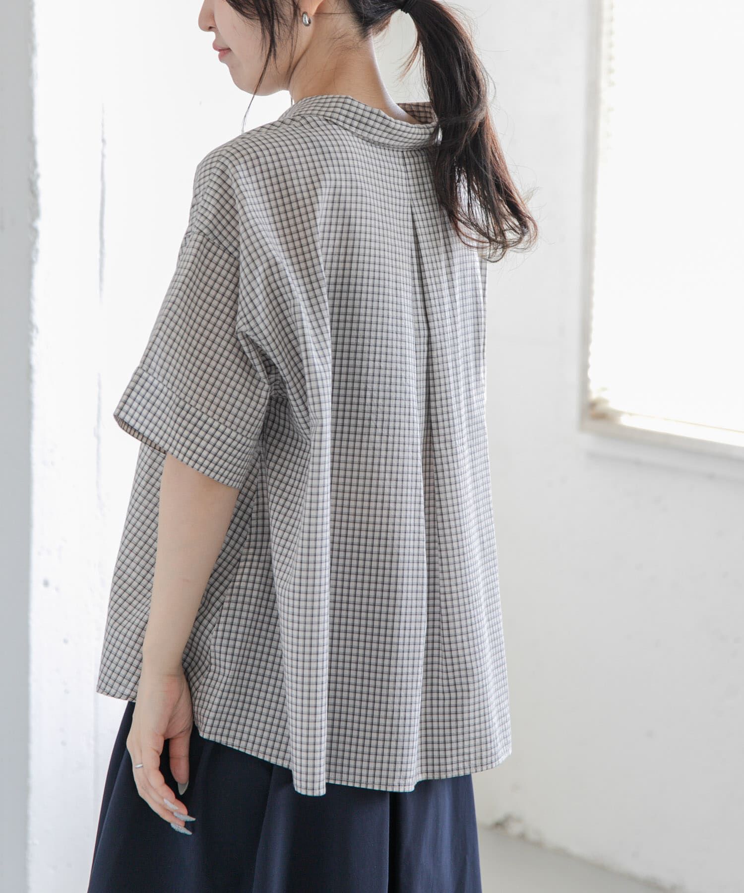 URBAN RESEARCH DOORS「FORK&SPOON　ワイド5分袖シャツ」|シャツ・ブラウス|