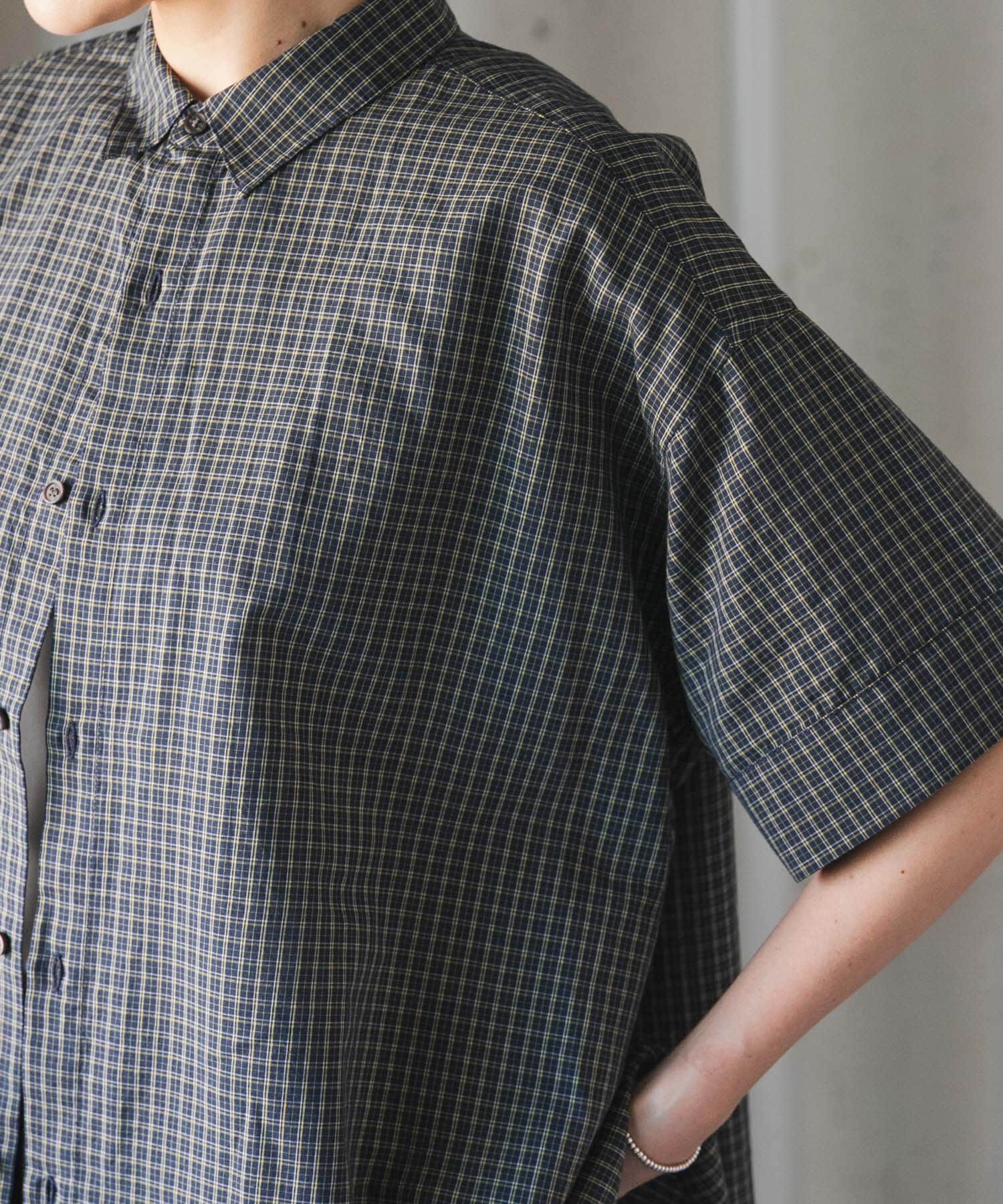 URBAN RESEARCH DOORS「FORK&SPOON　ワイド5分袖シャツ」|シャツ・ブラウス|