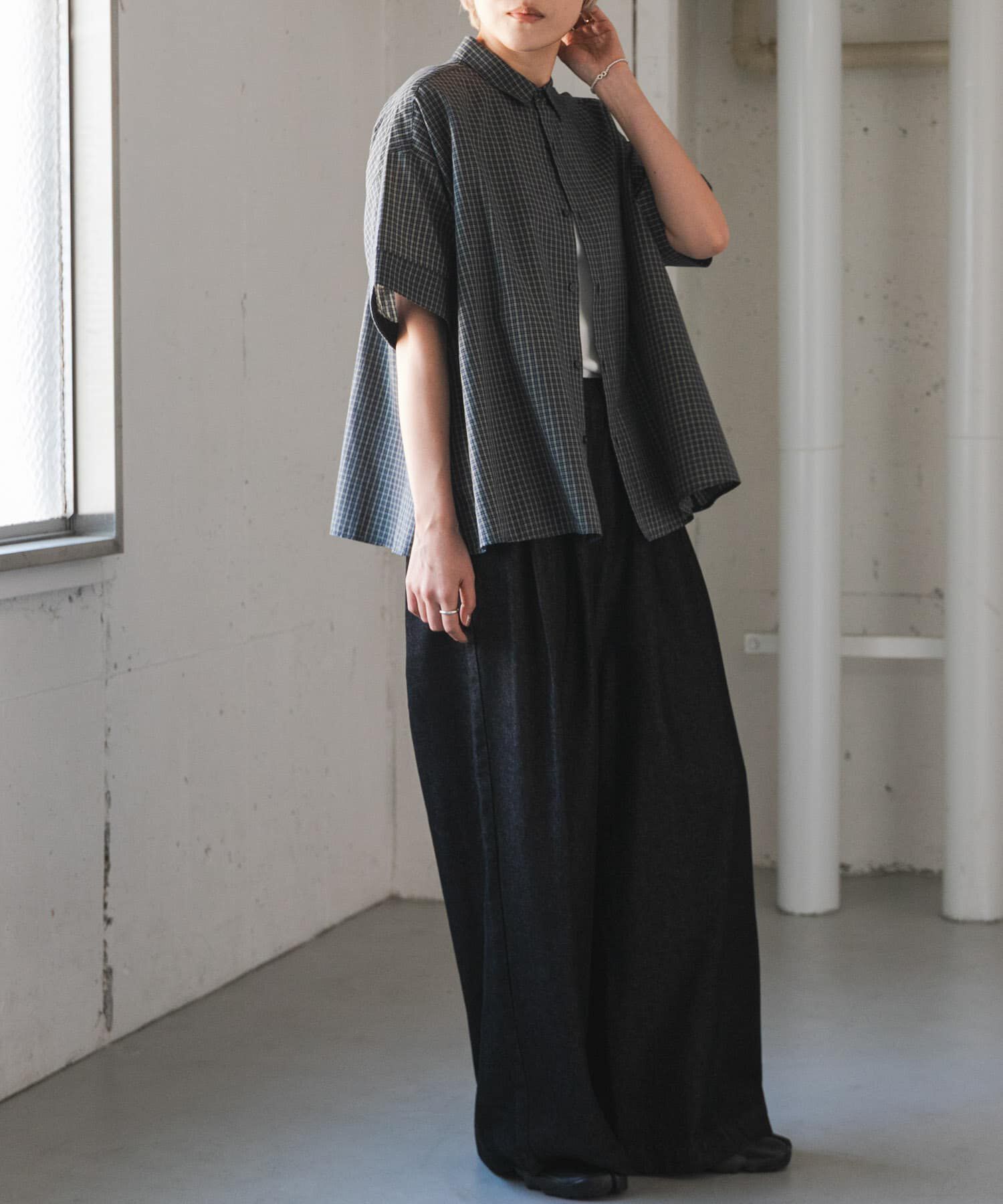 URBAN RESEARCH DOORS「FORK&SPOON　ワイド5分袖シャツ」|シャツ・ブラウス|