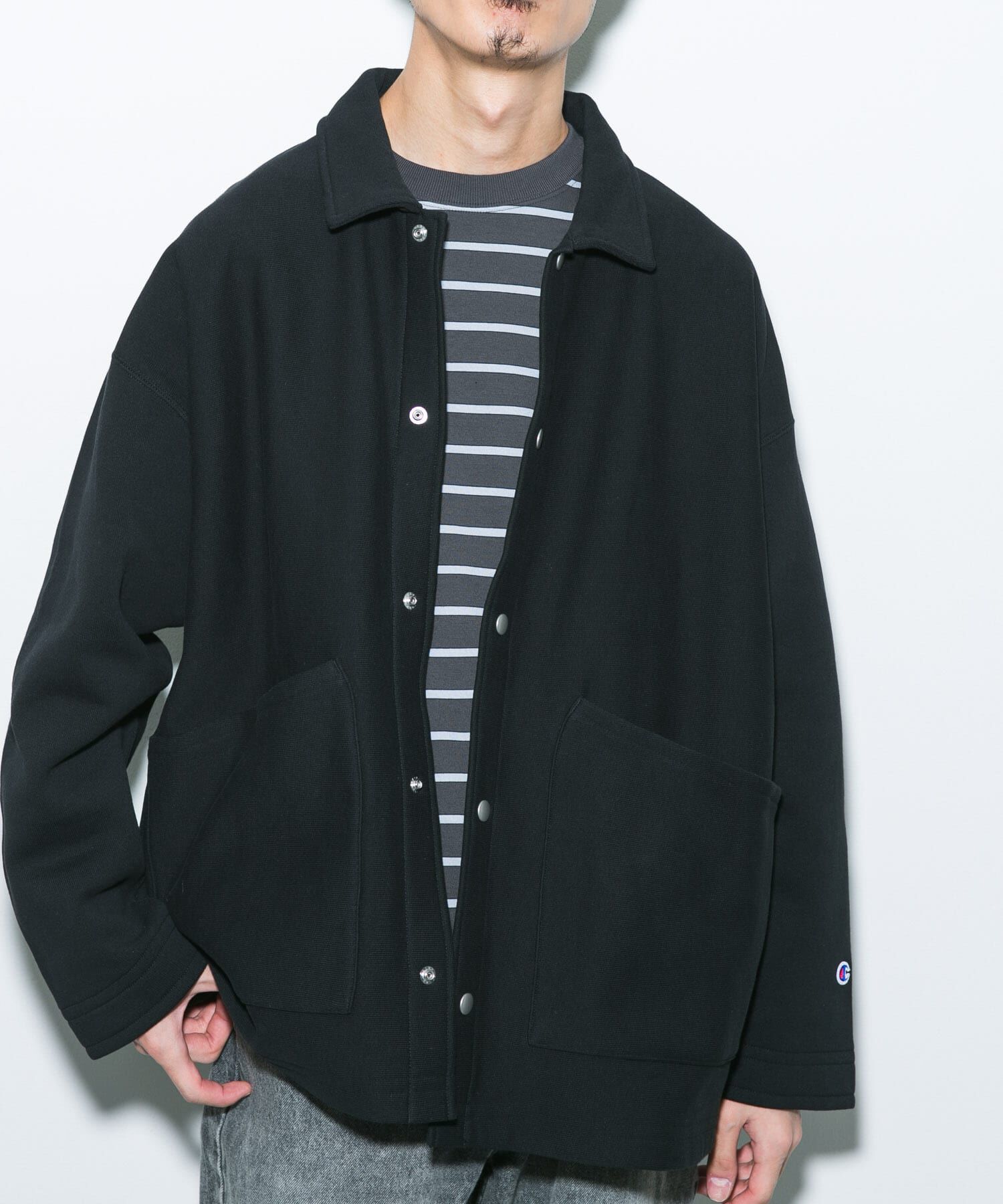 URBAN RESEARCH DOORS「『別注』Champion&times;DOORS　SWEAT COVERALL JACKET」|ノーカラーコート|