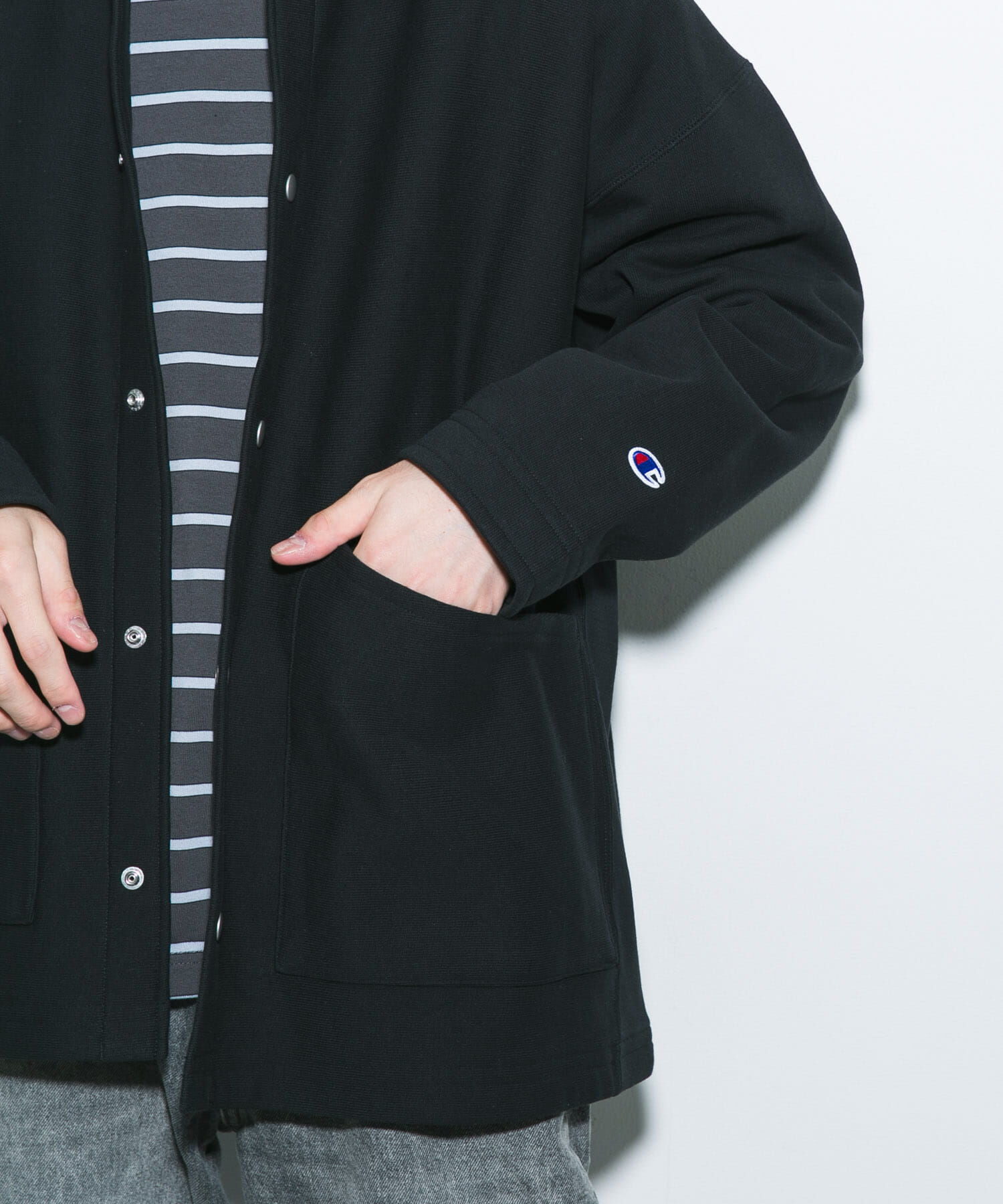URBAN RESEARCH DOORS「『別注』Champion&times;DOORS　SWEAT COVERALL JACKET」|ノーカラーコート|